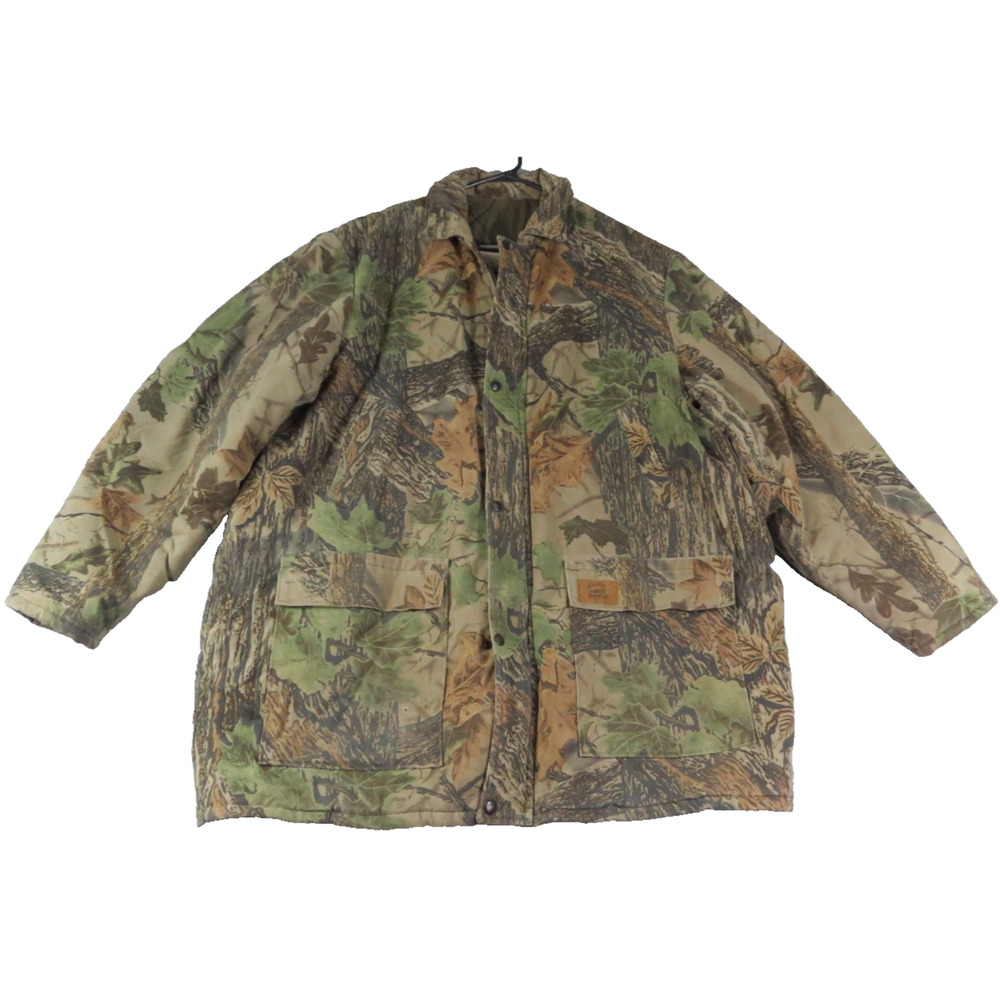 VTG Duxbak Camo Hunting Jacket Mens 2XL Insulated Field Coat Realtree Made N USA